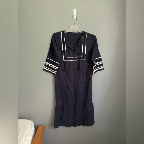 J.Crew Long Beach Tunic with Rickrack Trim Womens Size Small - Picture 2 of 5